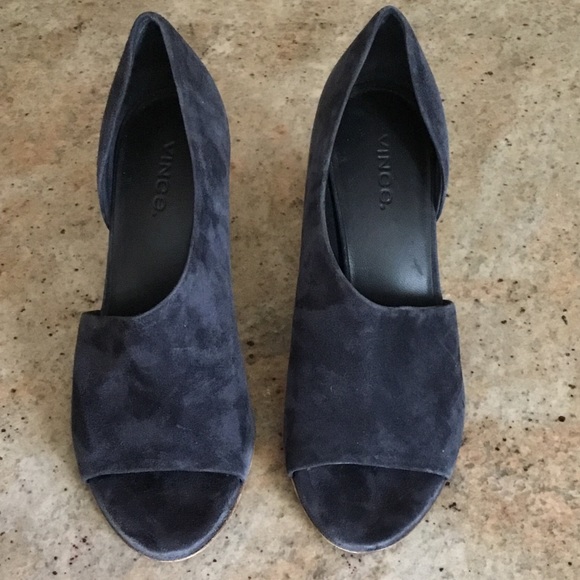 Vince Percey Suede Open Toe D’Orsay Wrap Block Heel Sandals - Picture 7 of 13